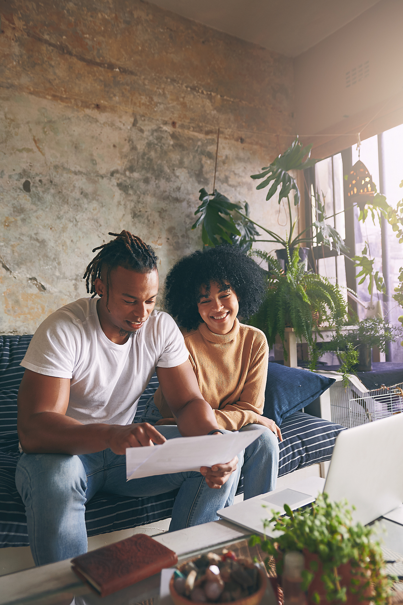 People reviewing benefits information together